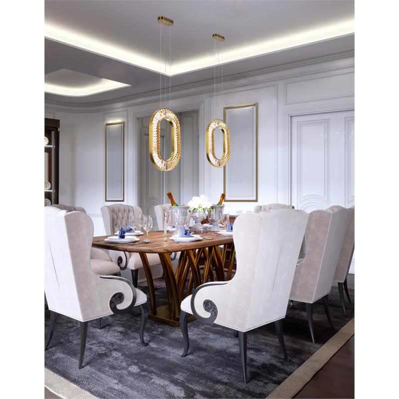 CWI Lighting Bjoux Contemporary Metal LED Chandelier in Brass