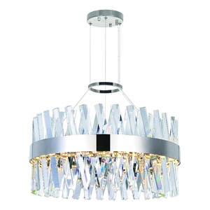 CWI Lighting Glace Contemporary Metal LED Metal Chandelier in Chrome