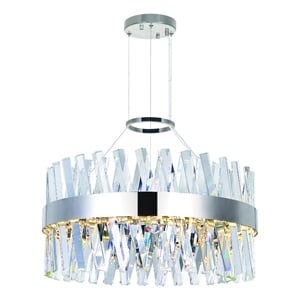 CWI Lighting Glace Contemporary Metal LED Metal Chandelier in Chrome