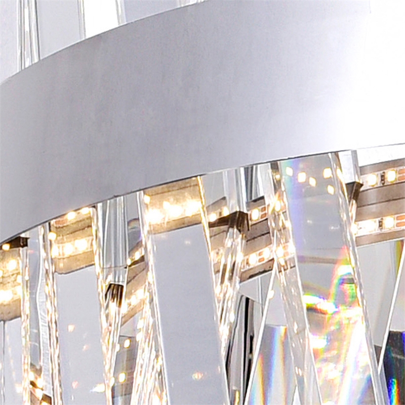 CWI Lighting Glace Contemporary Metal Chandelier with Dimmer in Chrome