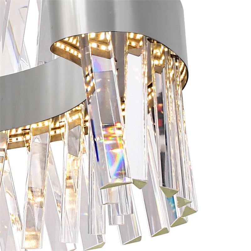 CWI Lighting Glace Contemporary Metal Chandelier with Dimmer in Chrome