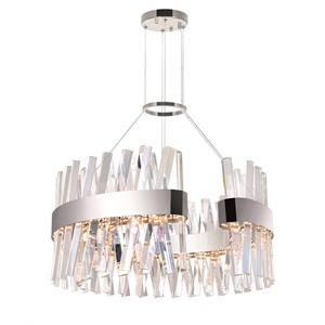 CWI Lighting Glace Contemporary Metal Chandelier with Dimmer in Chrome