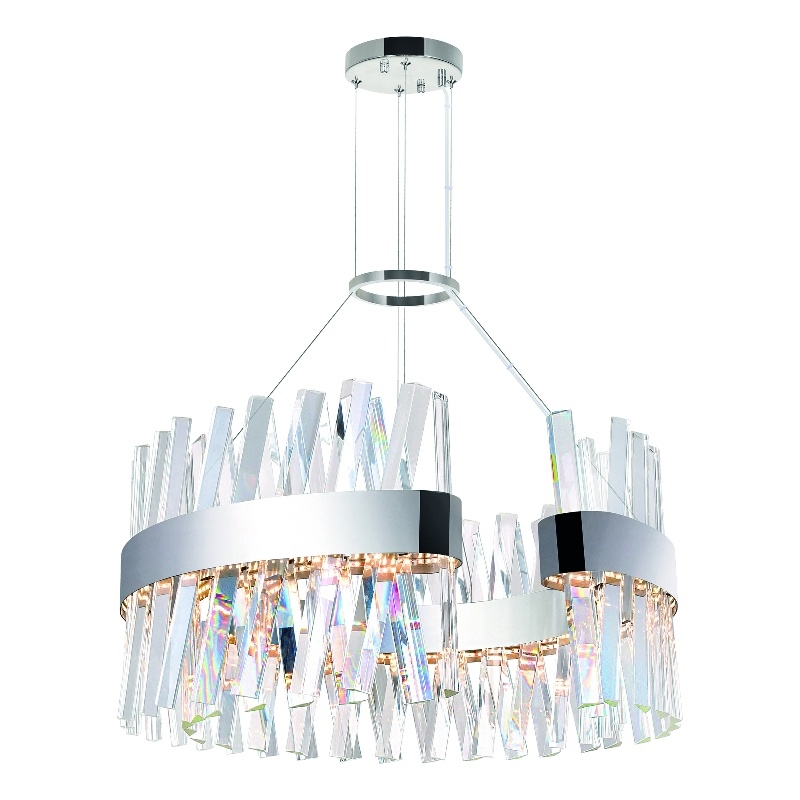 CWI Lighting Glace Contemporary Metal Chandelier with Dimmer in Chrome