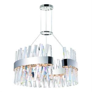 CWI Lighting Glace Contemporary Metal Chandelier with Dimmer in Chrome