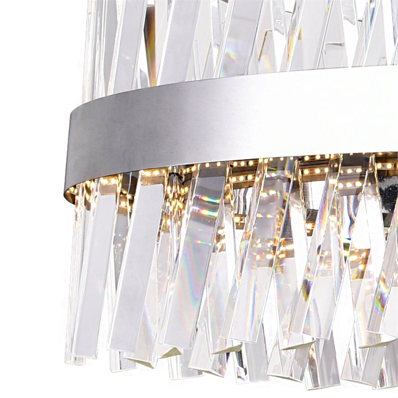 CWI Lighting Glace Contemporary Metal LED Metal Chandelier in Chrome