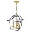 CWI Lighting Tudor 3 Light Contemporary Metal Pendant in Satin Gold/Black