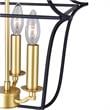 CWI Lighting Tudor 3 Light Contemporary Metal Pendant in Satin Gold/Black