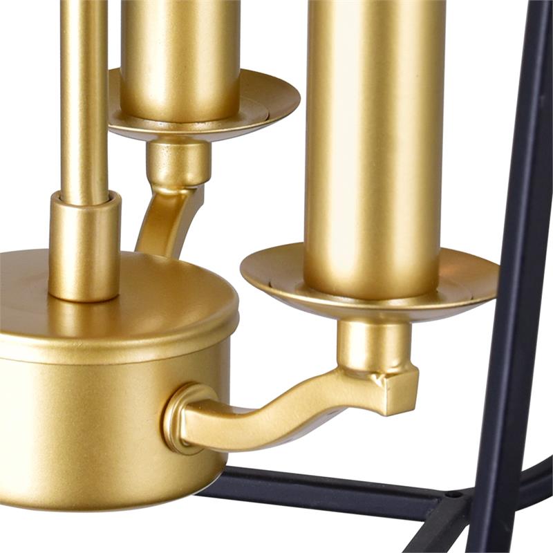 CWI Lighting Tudor 3 Light Contemporary Metal Pendant in Satin Gold/Black