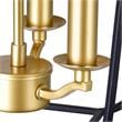 CWI Lighting Tudor 3 Light Contemporary Metal Pendant in Satin Gold/Black