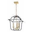 CWI Lighting Tudor 3 Light Contemporary Metal Pendant in Satin Gold/Black