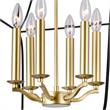 CWI Lighting Tudor 6 Light Contemporary Metal Chandelier in Satin Gold/Black