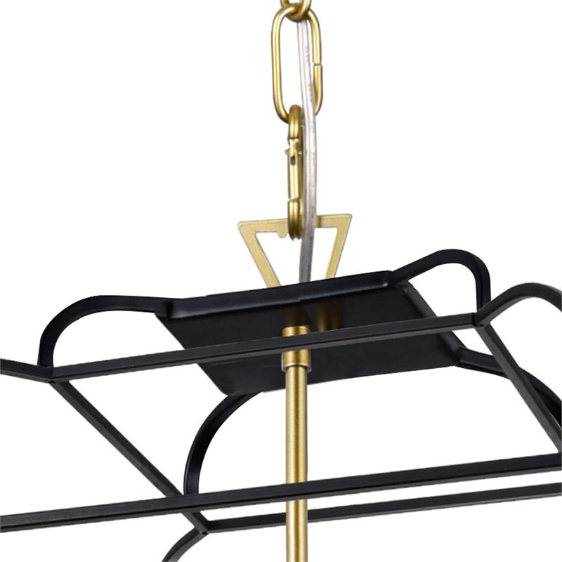 CWI Lighting Tudor 6 Light Contemporary Metal Chandelier in Satin Gold/Black