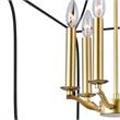 CWI Lighting Tudor 6 Light Contemporary Metal Chandelier in Satin Gold/Black