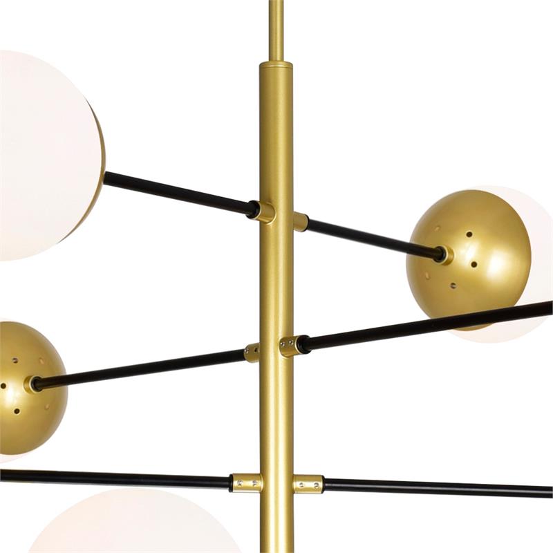 CWI Lighting Compass 10 Light Contemporary Metal Chandelier in Gold