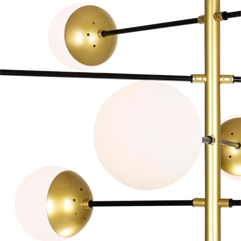 CWI Lighting Compass 10 Light Contemporary Metal Chandelier in Gold