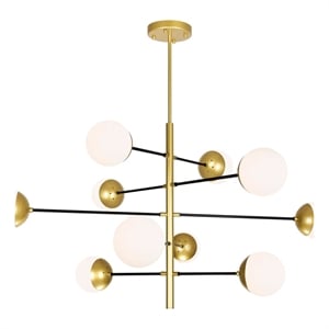 CWI Lighting Compass 10 Light Contemporary Metal Chandelier in Gold