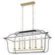 CWI Lighting Tudor 6 Light Metal Island/Pool Table Chandelier in Gold/Black