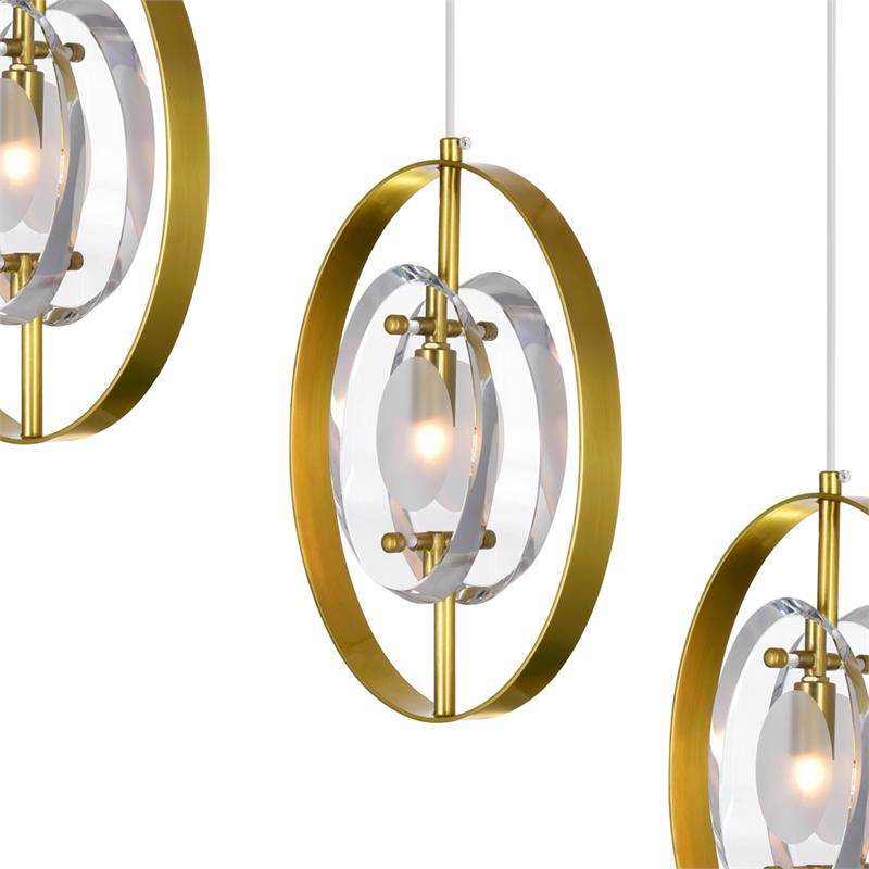 CWI Lighting Iris 26 Light Contemporary Metal Pendant in Brass