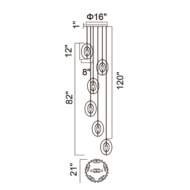 CWI Lighting Iris 26 Light Contemporary Metal Pendant in Brass