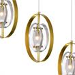 CWI Lighting Iris 9 Light Contemporary Metal Pendant in Brass