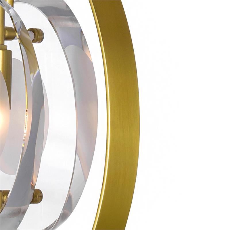 CWI Lighting Iris 9 Light Contemporary Metal Pendant in Brass