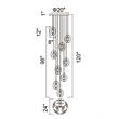 CWI Lighting Iris 9 Light Contemporary Metal Pendant in Brass