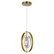 CWI Lighting Iris 1 Light Contemporary Metal Mini Pendant in Brass