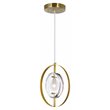CWI Lighting Iris 1 Light Contemporary Metal Mini Pendant in Brass