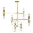 CWI Lighting Hand Crank 12 Light Contemporary Metal Chandelier in Gold