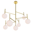 CWI Lighting Tourch 7 Light Contemporary Metal Chandelier in Medallion Gold
