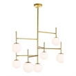 CWI Lighting Tourch 7 Light Contemporary Metal Chandelier in Medallion Gold