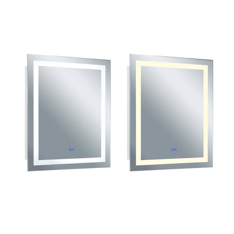 CWI Lighting AbrilRectangle Contemporary Metal LED Mirror in Matte White