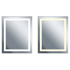CWI Lighting AbrilRectangle Contemporary Metal LED Mirror in Matte White