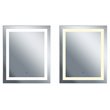 CWI Lighting AbrilRectangle Contemporary Metal LED Mirror in Matte White
