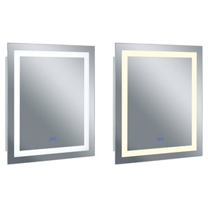 CWI Lighting Abril 36&quot Square Contemporary Metal LED Mirror in Matte White