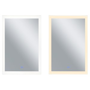CWI Lighting Abigail 30&quot Rectangle Contemporary Metal LED Mirror in White