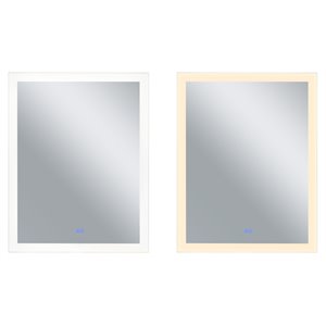 CWI Lighting Abigail 32&quot Rectangle Contemporary Metal LED Mirror in Matte White