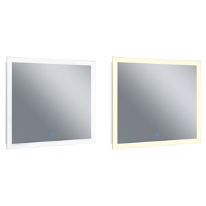 CWI Lighting Abigail 40&quot Rectangle Contemporary Metal LED Mirror in Matte White