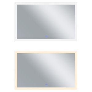 CWI Lighting Abigail 58&quot Rectangle Contemporary Metal LED Mirror in Matte White