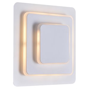 cwi lighting private i metal led integrated fixture sconce in matte white