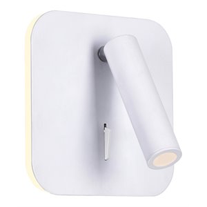 CWI Lighting Private I Contemporary Metal LED Sconce in Matte White