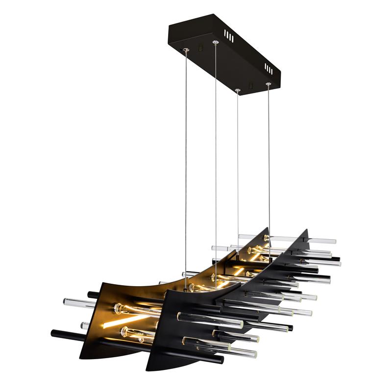 CWI Lighting Gondola Contemporary Metal LED Chandelier in Black