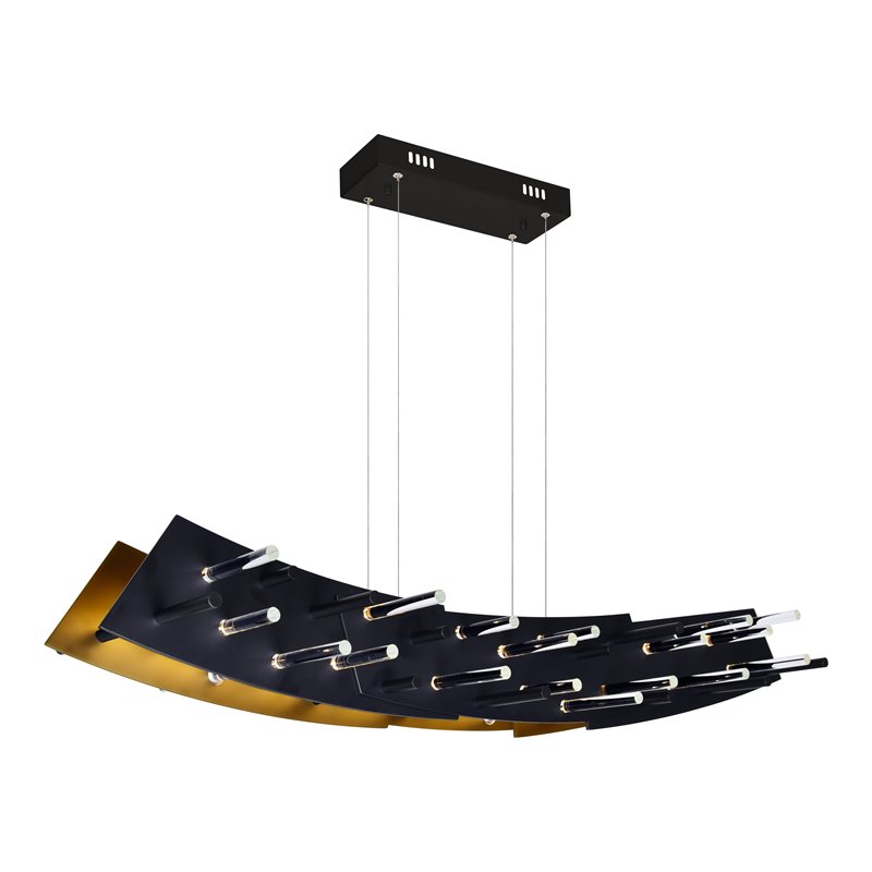 CWI Lighting Gondola Contemporary Metal LED Chandelier in Black
