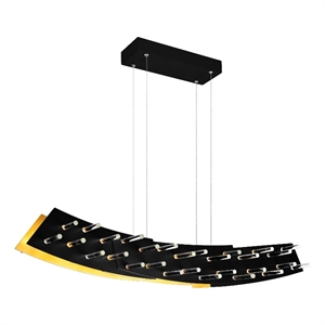 CWI Lighting Gondola Contemporary Metal LED Chandelier in Black