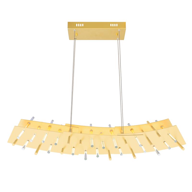 CWI Lighting Gondola Contemporary Metal LED Chandelier in Satin Gold