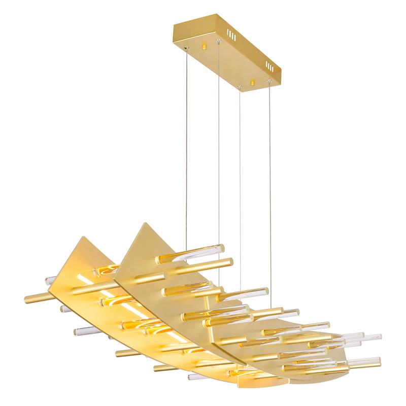 CWI Lighting Gondola Contemporary Metal LED Chandelier in Satin Gold