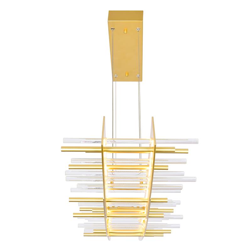 CWI Lighting Gondola Contemporary Metal LED Chandelier in Satin Gold