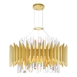 CWI Lighting Cityscape 12 Light Contemporary Metal Chandelier in Satin Gold