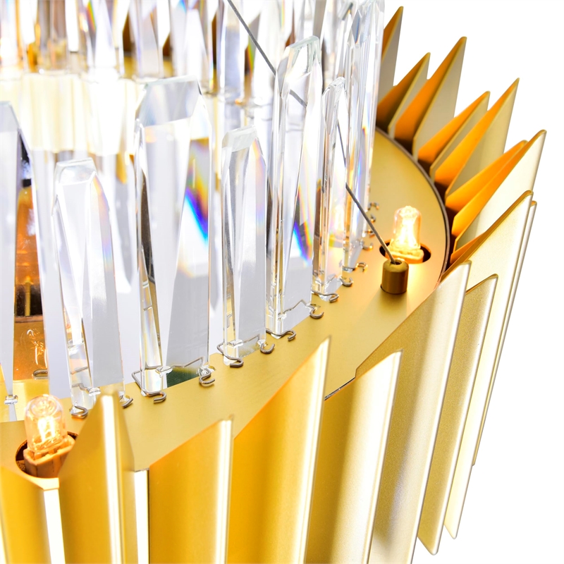 CWI Lighting Cityscape 18 Light Contemporary Metal Chandelier in Satin Gold