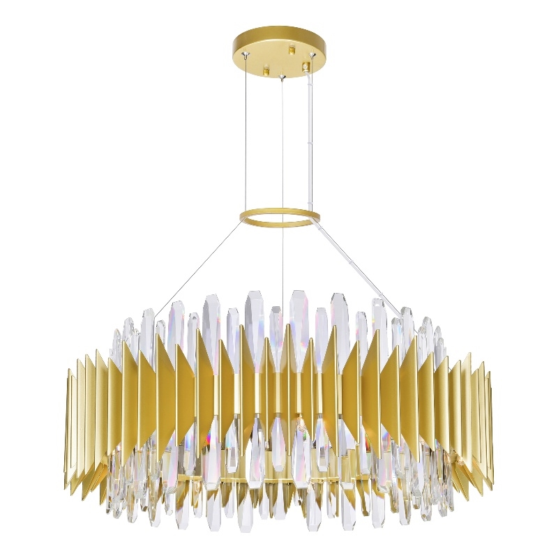 CWI Lighting Cityscape 18 Light Contemporary Metal Chandelier in Satin Gold